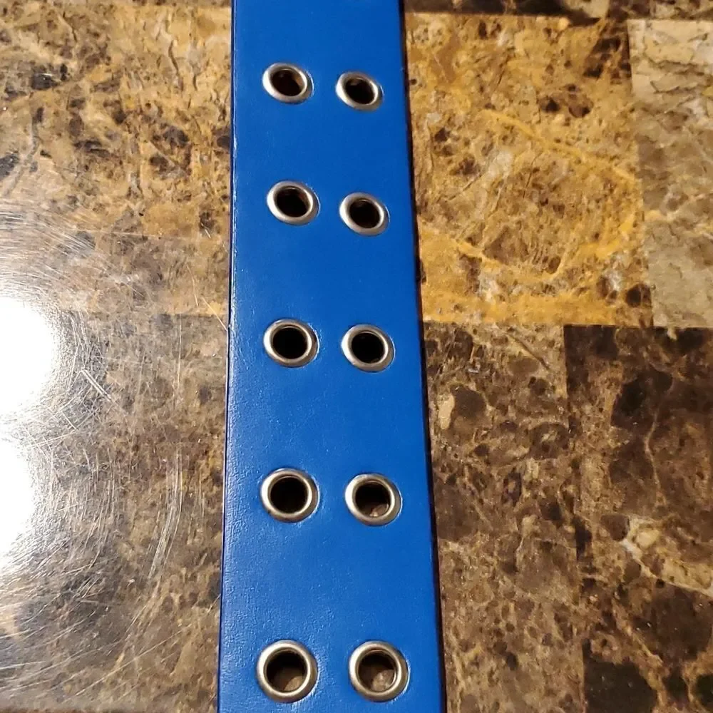 1.5 inch wide royal blue riveted belt